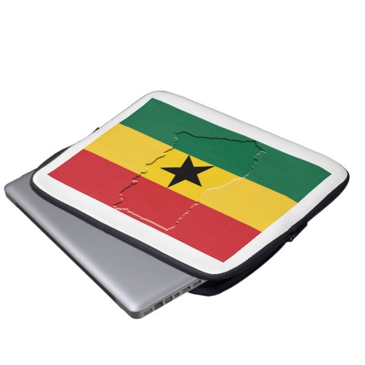 GHANA Flag Map Patriotic Computer Laptopschutzhülle (Vorne Knopf)