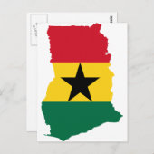 Ghana Flag Map Postkarte (Vorne/Hinten)