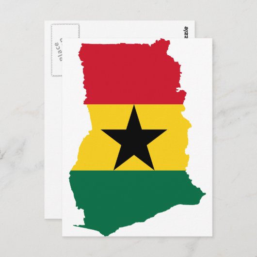Ghana Flag Map Postkarte (Vorne/Hinten)