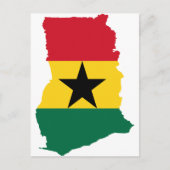 Ghana Flag Map Postkarte (Vorderseite)
