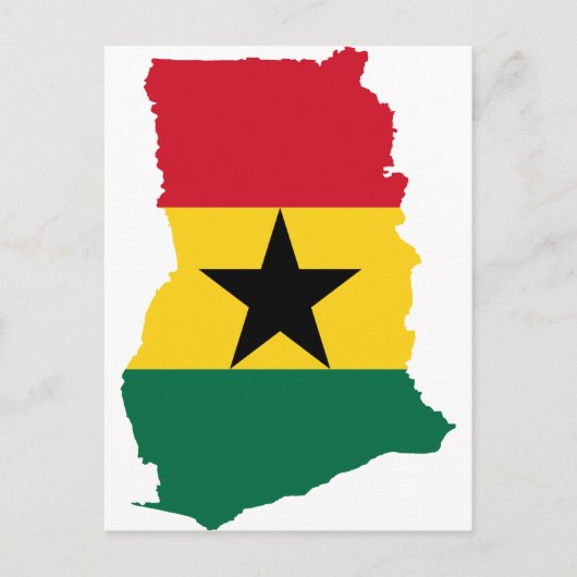 Ghana Flag Map Postkarte (Vorderseite)