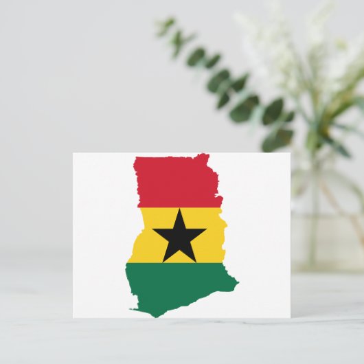 Ghana Flag Map Postkarte (Stehend Vorderseite)