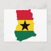 Ghana Flag Map Postkarte (Vorderseite)