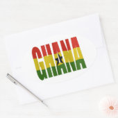 Ghana + flag ovaler aufkleber (Umschlag)