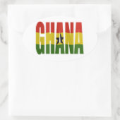 Ghana + flag ovaler aufkleber (Tasche)