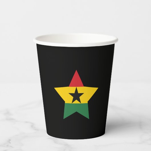 Ghana Flag Paper Cups Pappbecher (Rückseite)