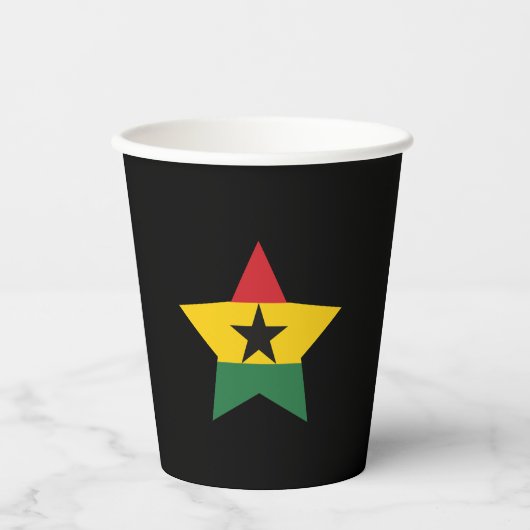 Ghana Flag Paper Cups Pappbecher (Vorderseite)