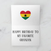Ghana Flag Patriotic Birthday Karte (Innenseite)