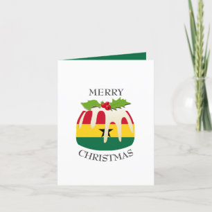GHANA FLAG   Weihnachtspudding   festlich Feiertagskarte