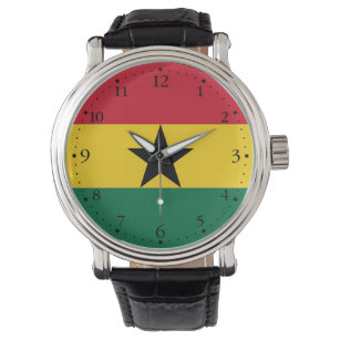 Ghana-Flagge Armbanduhr