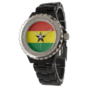 Ghana-Flagge Armbanduhr