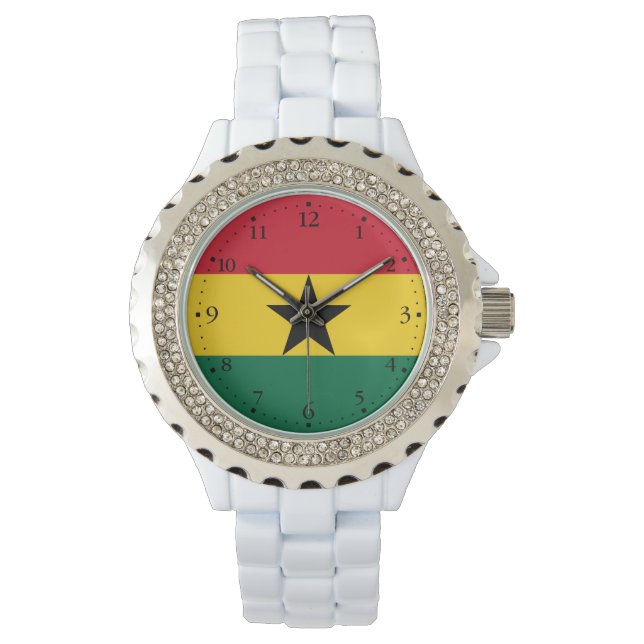 Ghana-Flagge Armbanduhr (Vorderseite)