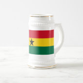 Ghana-Flagge Bierglas (VorderseiteRechts)