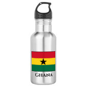 Ghana-Flagge Edelstahlflasche (Vorderseite)