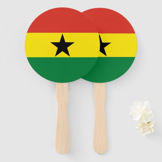 Ghana-Flagge Fächer (Vorne und Hinten)