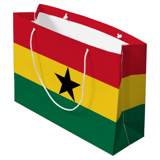 Ghana-Flagge Große Geschenktüte (Rückseite Schrägansicht)