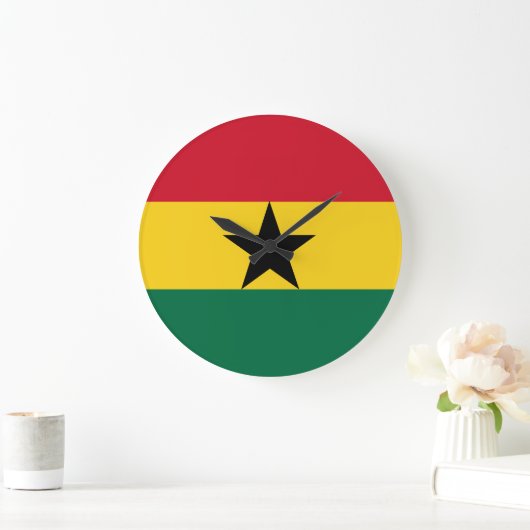 Ghana-Flagge Große Wanduhr (Zuhause)