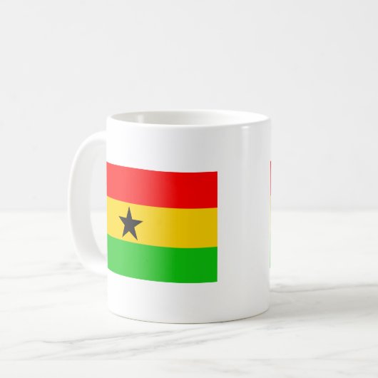 Ghana-Flagge Kaffeetasse (Vorderseite Links)