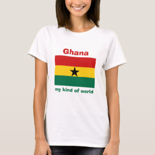 Ghana-Flagge + Karte + Text-T-Shirt T-Shirt