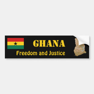 Ghana-Flagge + Karten-Autoaufkleber Autoaufkleber
