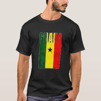 Ghana-Flagge Kunst Afrikanisches Land Retro Vintag T-Shirt
