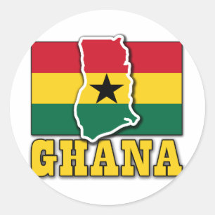Ghana-Flagge Land Runder Aufkleber