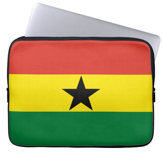 Ghana-Flagge Laptopschutzhülle (Vorderseite)