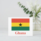 Ghana-Flagge mit Namen Postkarte (Stehend Vorderseite)