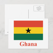 Ghana-Flagge mit Namen Postkarte (Vorne/Hinten)