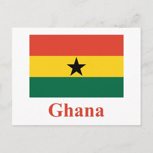 Ghana-Flagge mit Namen Postkarte (Vorderseite)