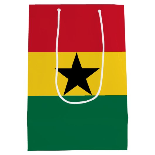 Ghana-Flagge Mittlere Geschenktüte (Rückseite)