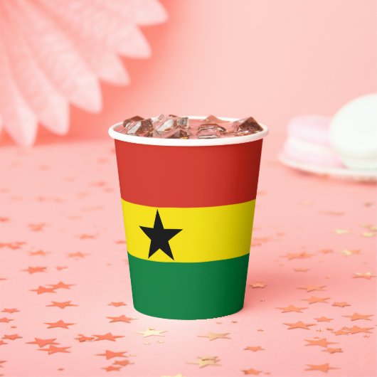 Ghana-Flagge Pappbecher (Insitu)