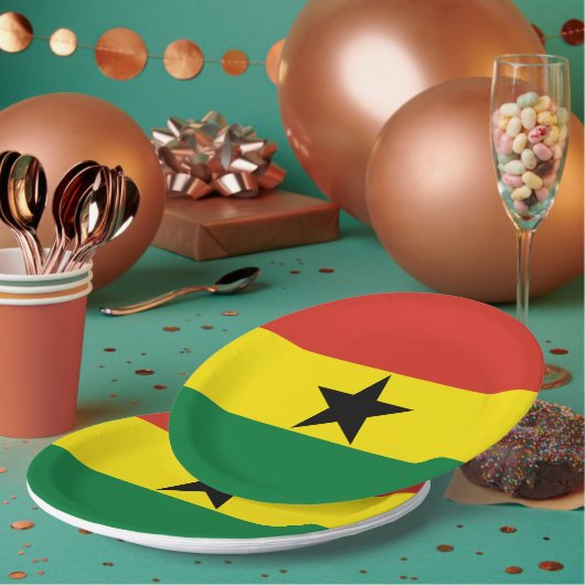 Ghana-Flagge Pappteller (Multi)