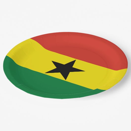 Ghana-Flagge Pappteller (Schrägansicht)