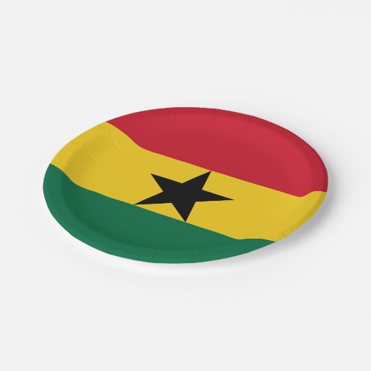 Ghana-Flagge Pappteller (Schrägansicht)