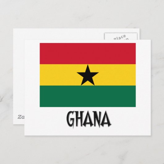 Ghana-Flagge Postkarte (Vorne/Hinten)