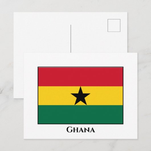 Ghana-Flagge Postkarte (Vorne/Hinten)