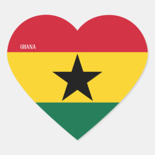 Ghana-Flagge Prächtig Patriotisch Herz-Aufkleber