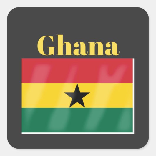 Ghana-Flagge Quadratischer Aufkleber (Vorderseite)