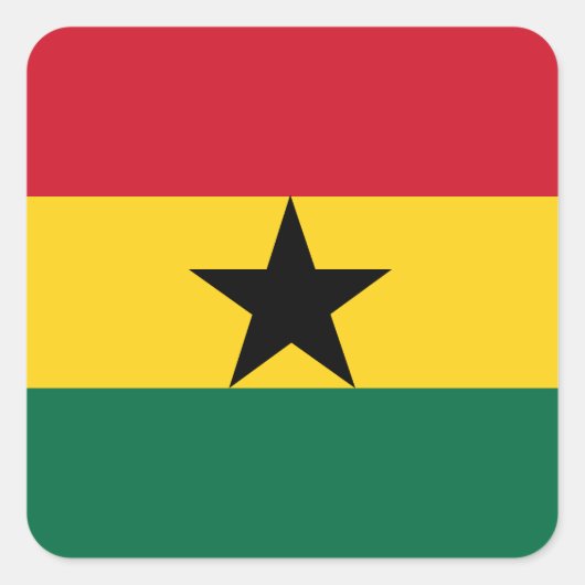 Ghana-Flagge Quadratischer Aufkleber (Vorderseite)
