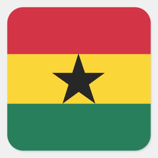 Ghana-Flagge Quadratischer Aufkleber (Vorderseite)