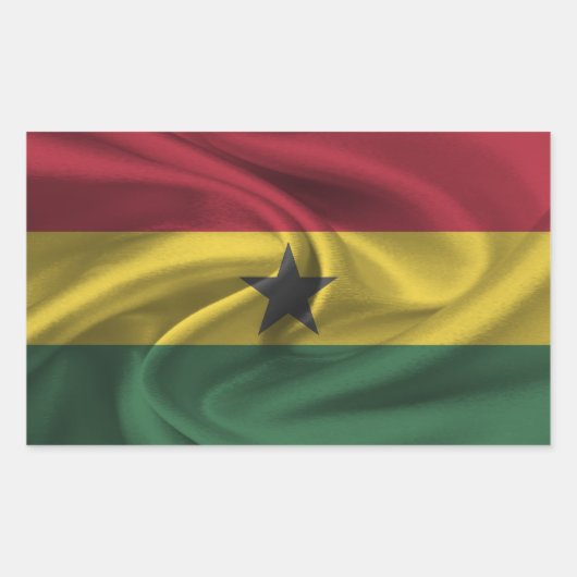 Ghana-Flagge Rechteckiger Aufkleber (Vorderseite)