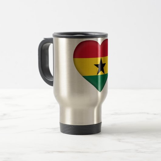 Ghana-Flagge Reisebecher (Vorderseite Links)