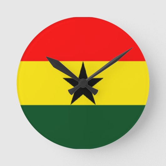 Ghana-Flagge Runde Wanduhr (Vorderseite)
