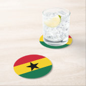 Ghana-Flagge Runder Pappuntersetzer (Vor Ort)