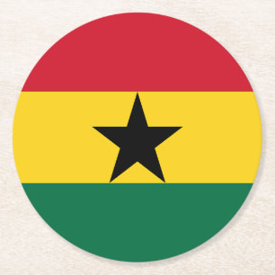 Ghana-Flagge Runder Pappuntersetzer