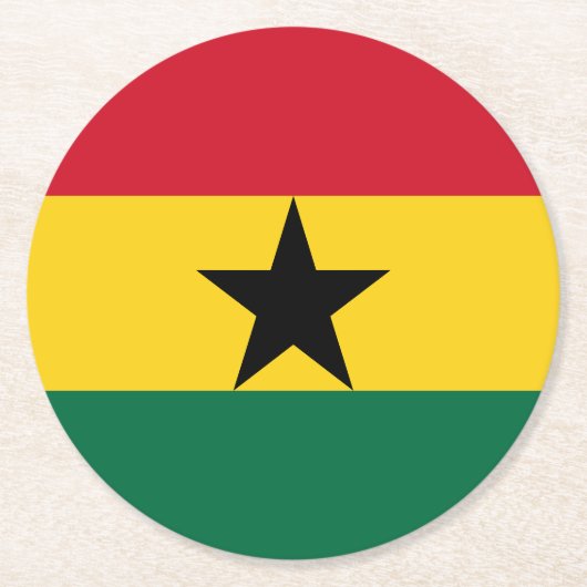 Ghana-Flagge Runder Pappuntersetzer (Vorderseite)