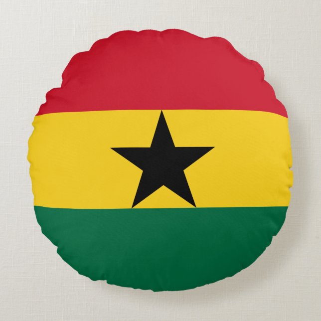 Ghana-Flagge Rundes Kissen (Vorderseite)