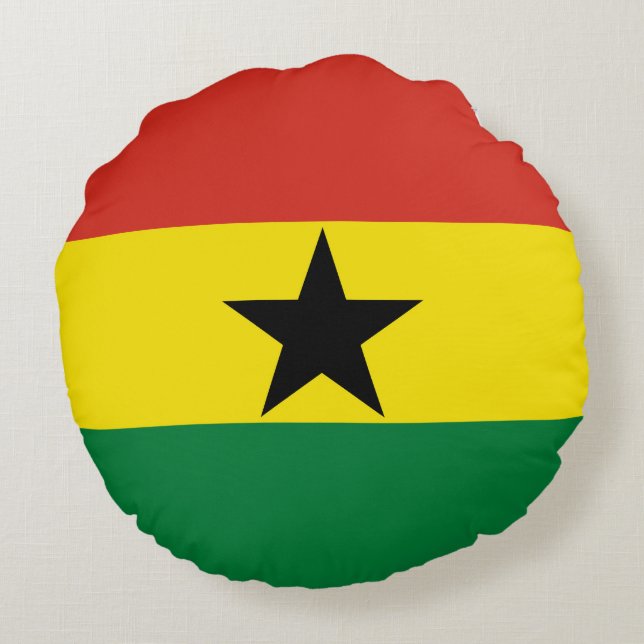 Ghana-Flagge Rundes Kissen (Rückseite)