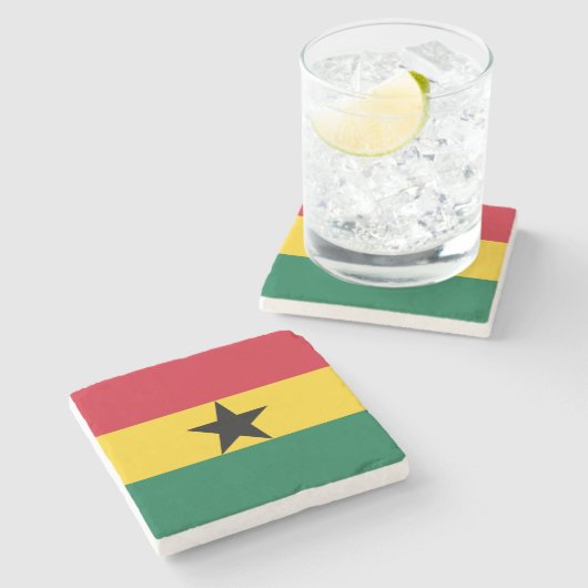 Ghana-Flagge Steinuntersetzer (Seitenansicht)